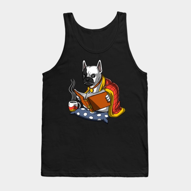 French Bulldog Reading Book Tank Top by underheaven